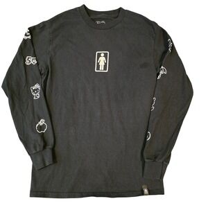 Girl Skateboards Hello Kitty 50th Anniversary Long Sleeve Shirt Black‎ Small